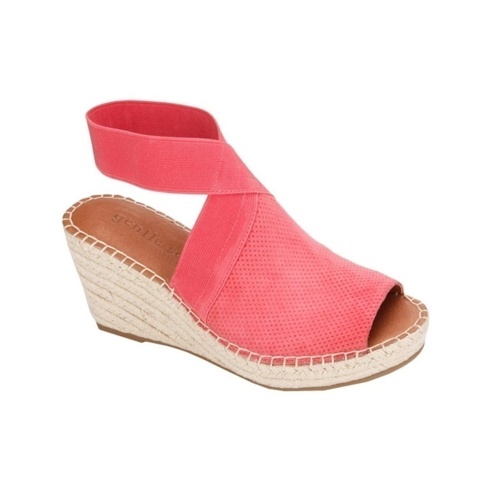 GENTLE SOULS BY KENNETH COLE "CRISTA" SLINGBACK LEATHER WEDGE SANDALS size 10